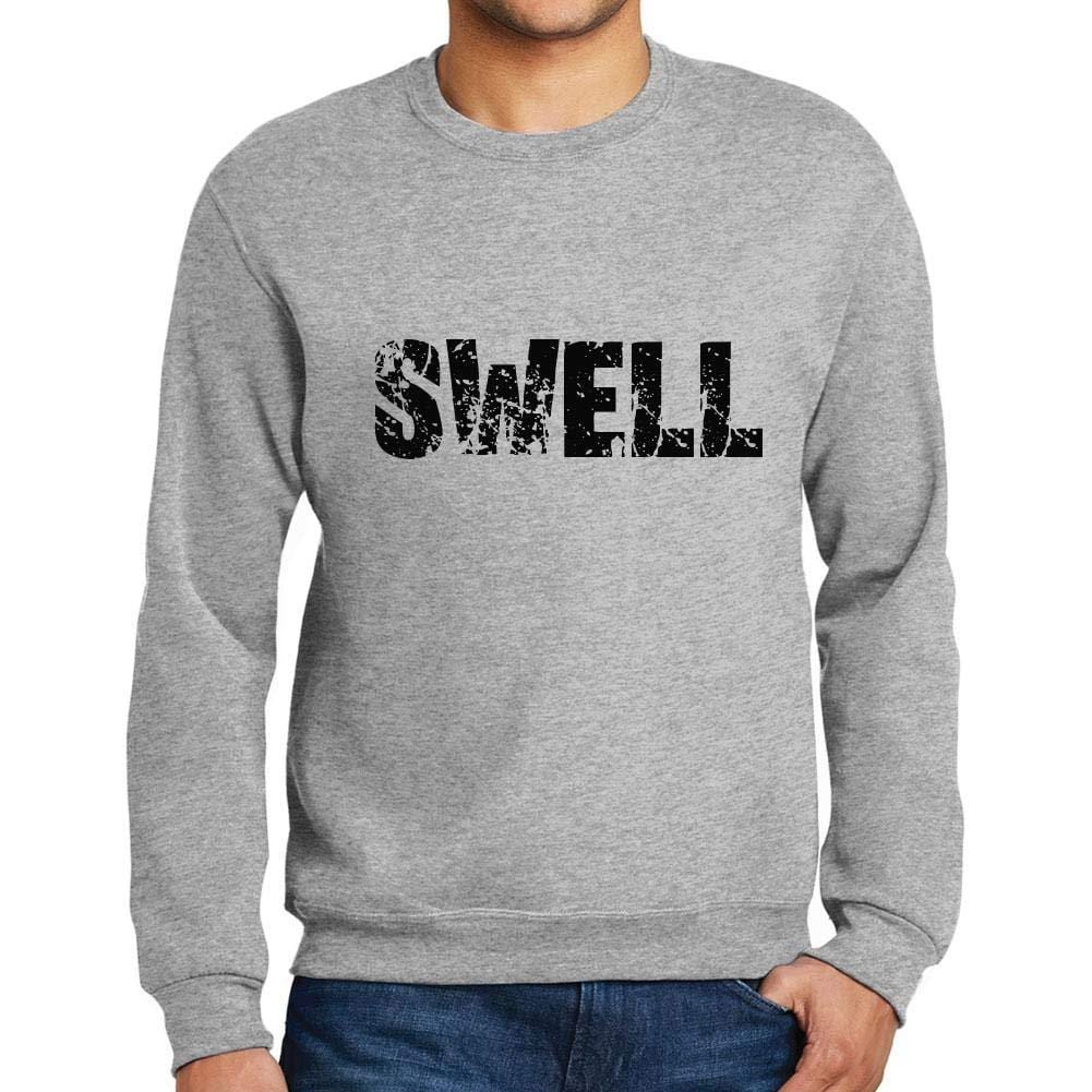 Ultrabasic Homme Imprimé Graphique Sweat-Shirt Popular Words Swell Gris Chiné