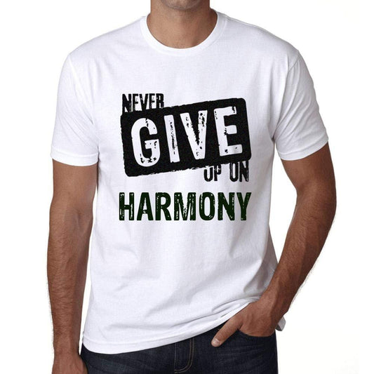 Ultrabasic Homme T-Shirt Graphique Never Give Up on Harmony Blanc