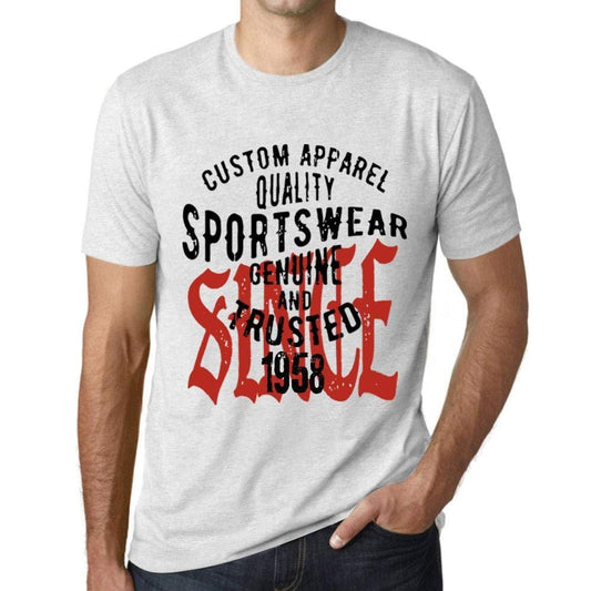 Ultrabasic - Homme T-Shirt Graphique Sportswear Depuis 1958 Blanc Chiné