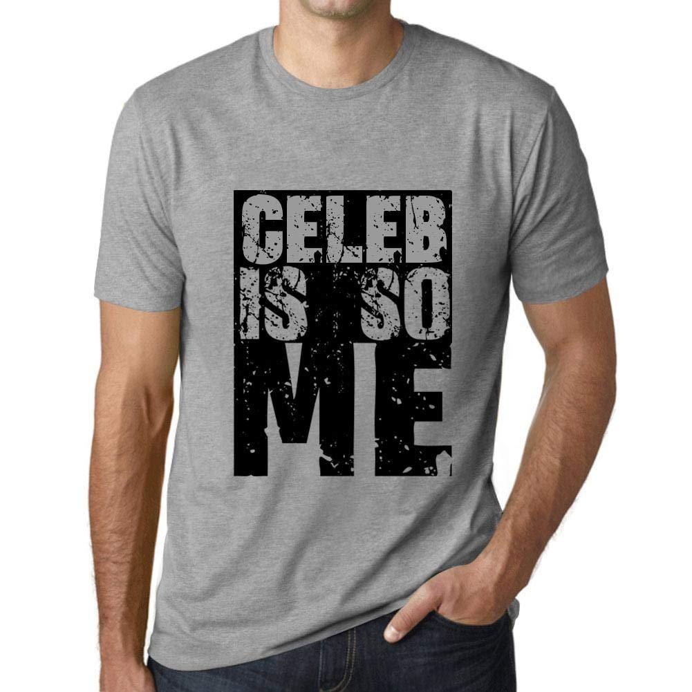 Herren T-Shirt Graphique Celeb is So Me Gris Chiné