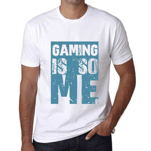 Herren T-Shirt Graphique Gaming is So Me Blanc