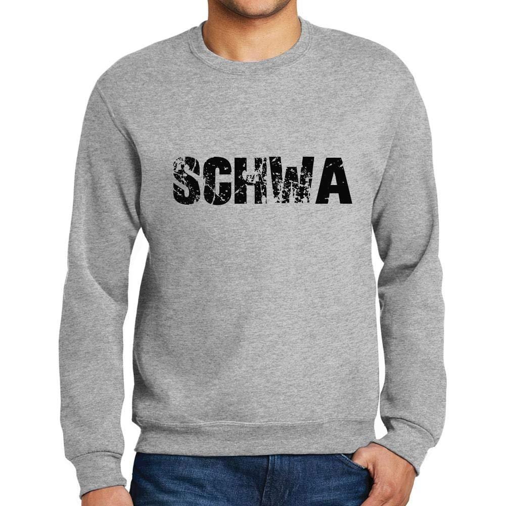 Ultrabasic Homme Imprimé Graphique Sweat-Shirt Popular Words SCHWA Gris Chiné