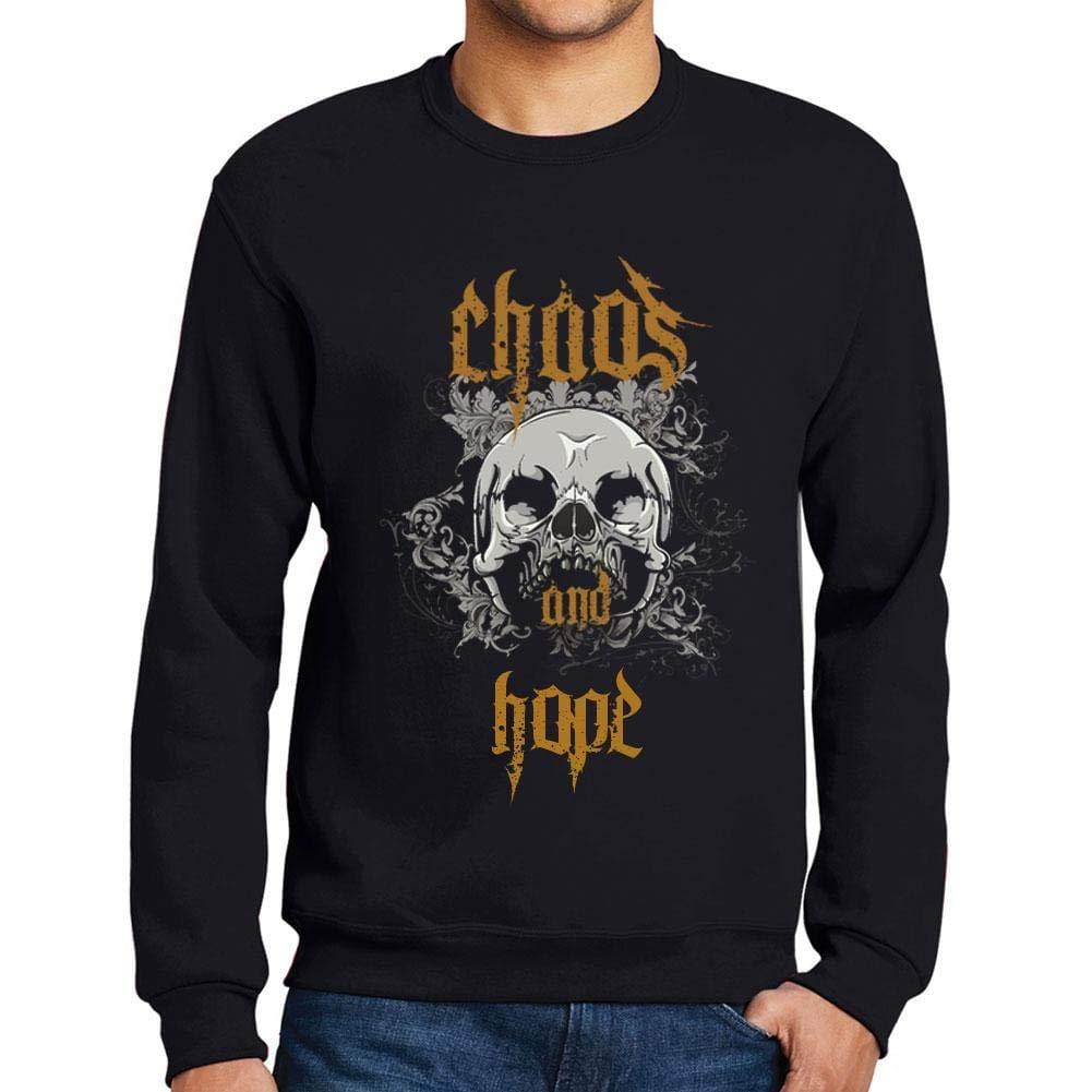 Ultrabasic - Homme Imprimé Graphique Sweat-Shirt Chaos and Hope Noir Profond