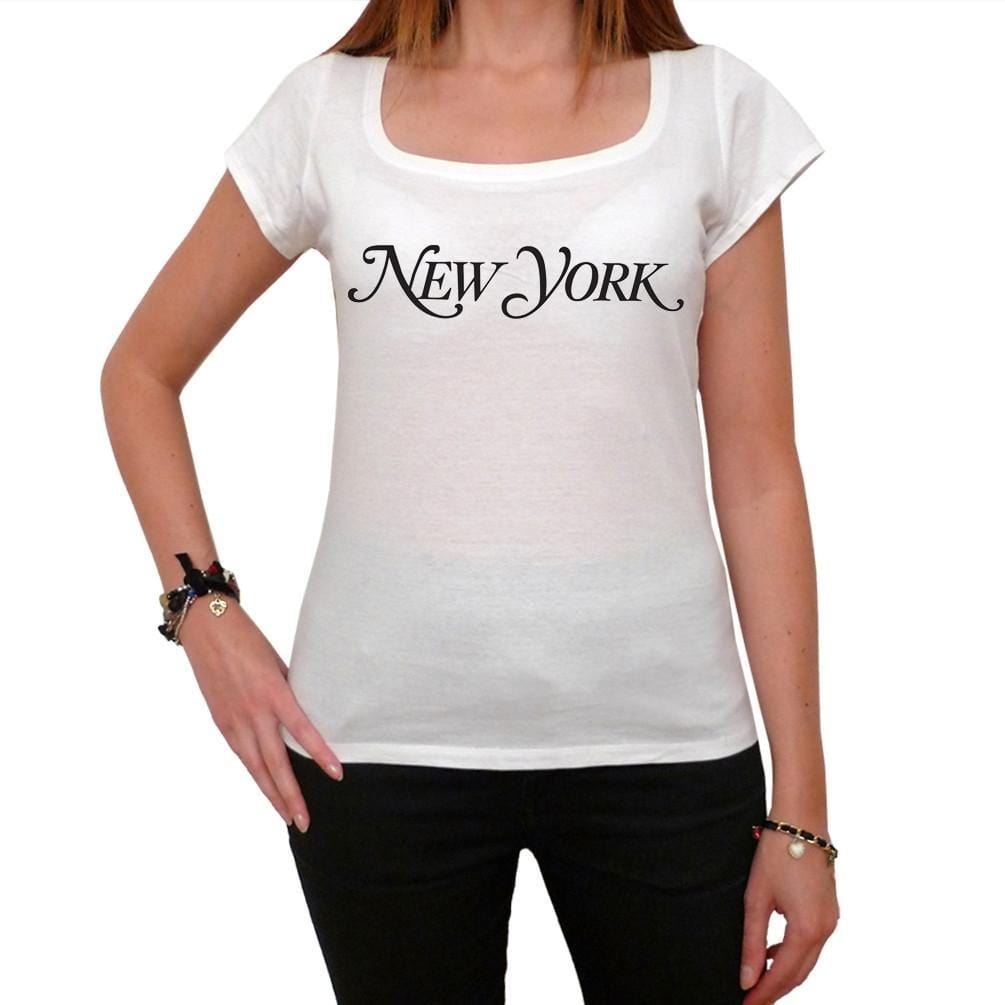 New York NYC, T-Shirt für Damen, mit berühmtem Aufdruck, Weiß, T-Shirt für Damen