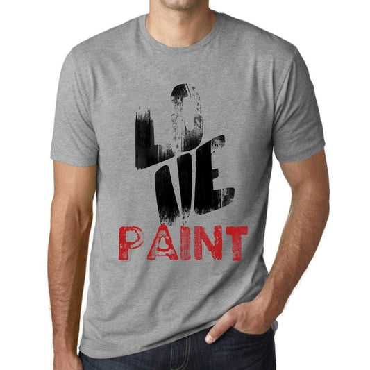 Ultrabasic - Homme T-Shirt Graphique Love Paint Gris Chiné