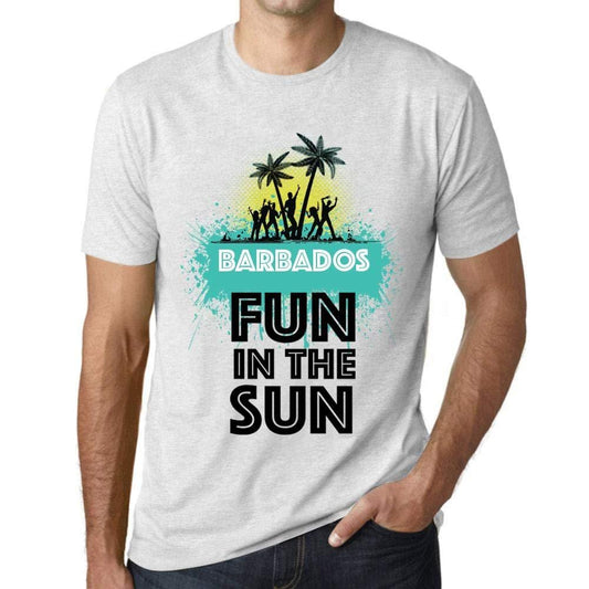 Homme T Shirt Graphique Imprimé Vintage Tee Summer Dance Barbados Blanc Chiné
