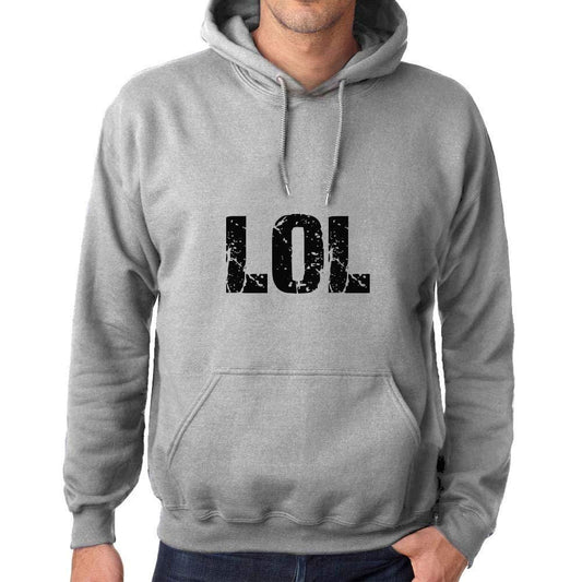 Ultrabasic Homme Femme Unisex Sweat à Capuche Hoodie Popular Words LOL Gris Chiné