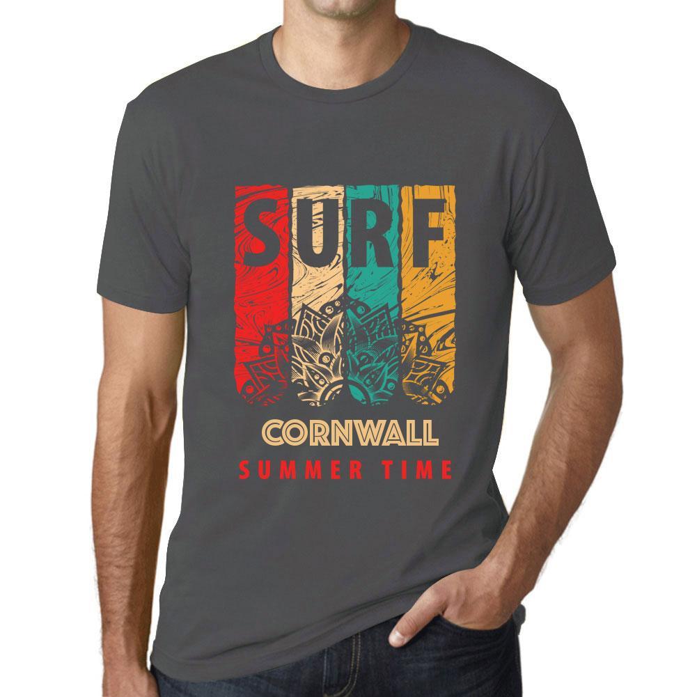 Men&rsquo;s Graphic T-Shirt Surf Summer Time CORNWALL Mouse Grey - Ultrabasic