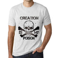 ULTRABASIC - Men's Tee Shirt Vintage T-shirt CREATION IS MY POISON Vintage White