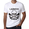 ULTRABASIC - Men's Tee Shirt Vintage T-shirt LAZINESS IS MY POISON White