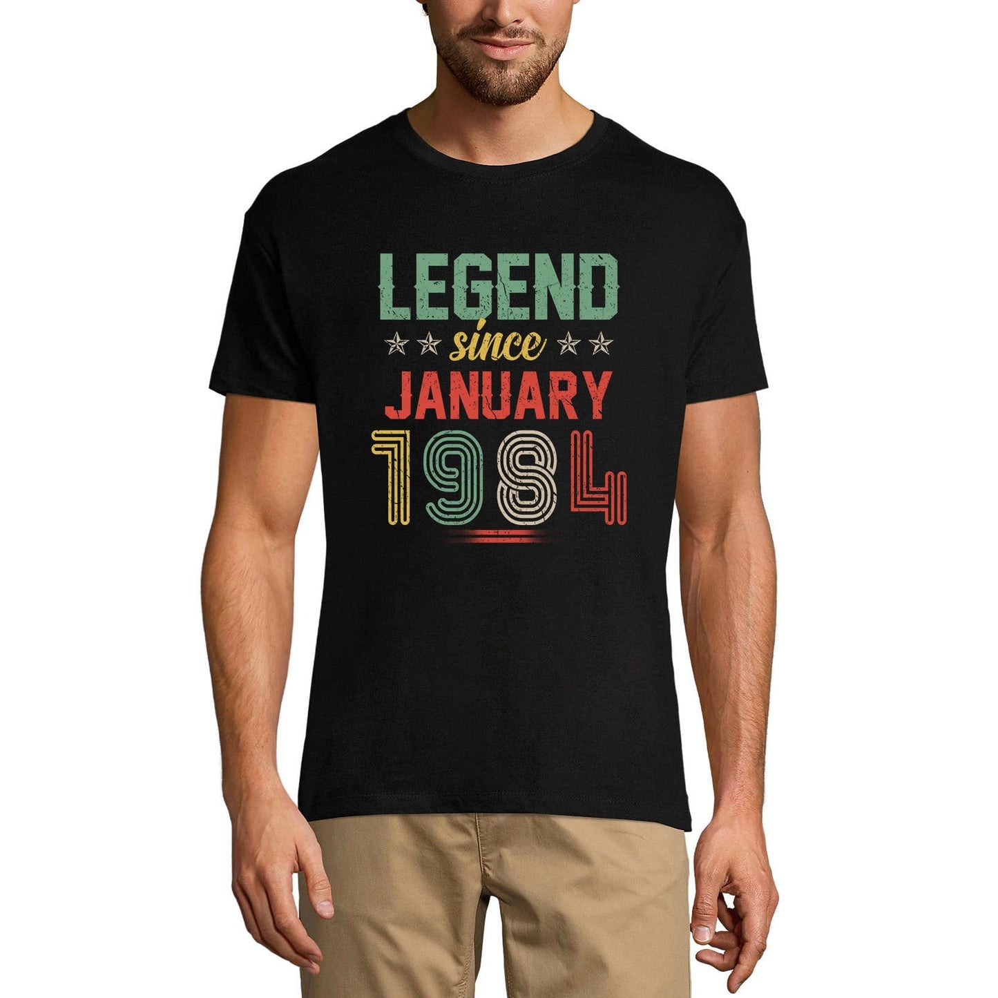 ULTRABASIC Herren Vintage T-Shirt Legende seit Januar 1984 – Retro-Geschenk-T-Shirt zum 37. Geburtstag