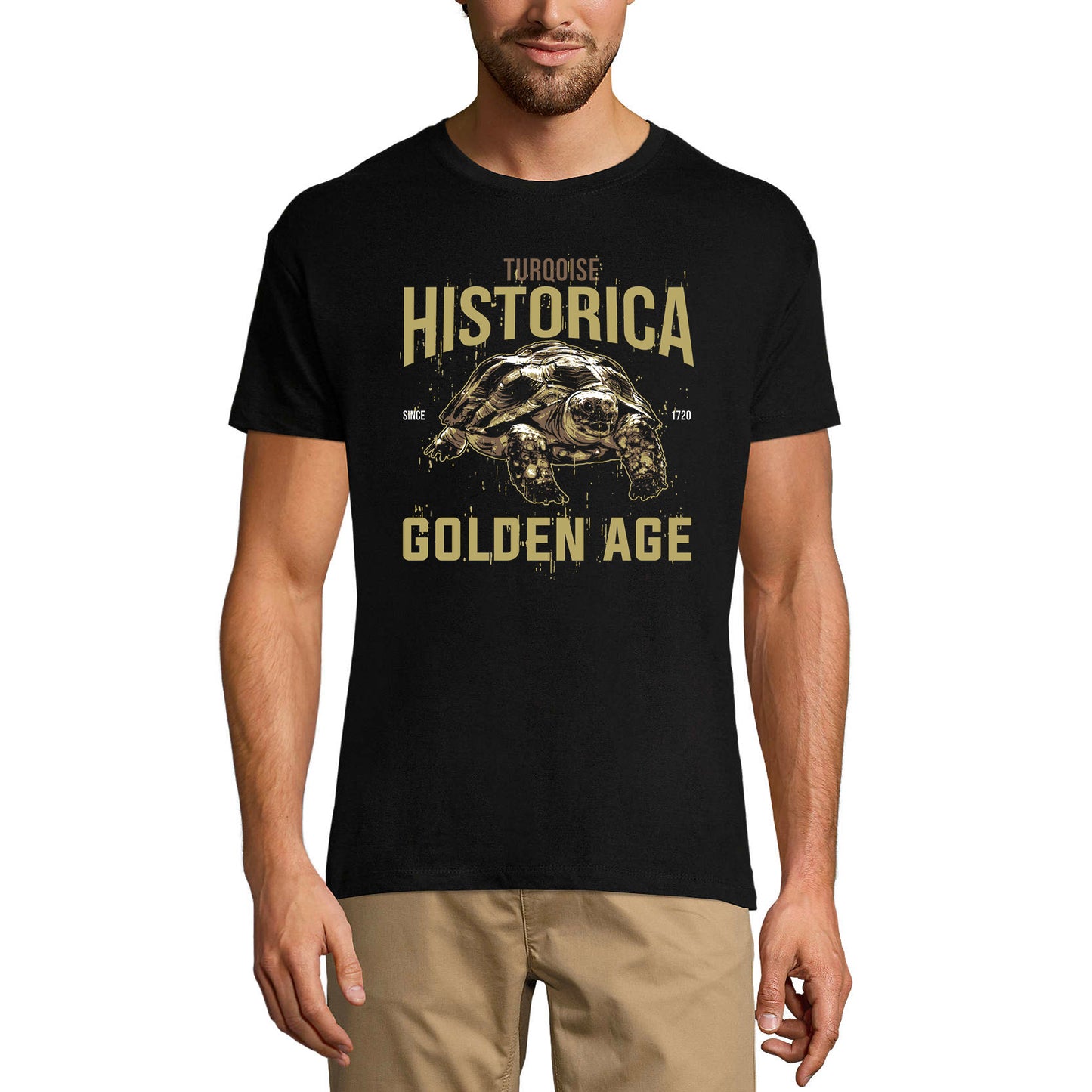 ULTRABASIC Herren T-Shirt Türkis Historica Golden Age - Turtle Shirt