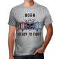 98 Ready To Fight Mens T-Shirt Grey Birthday Gift 00389 - Grey / S - Casual