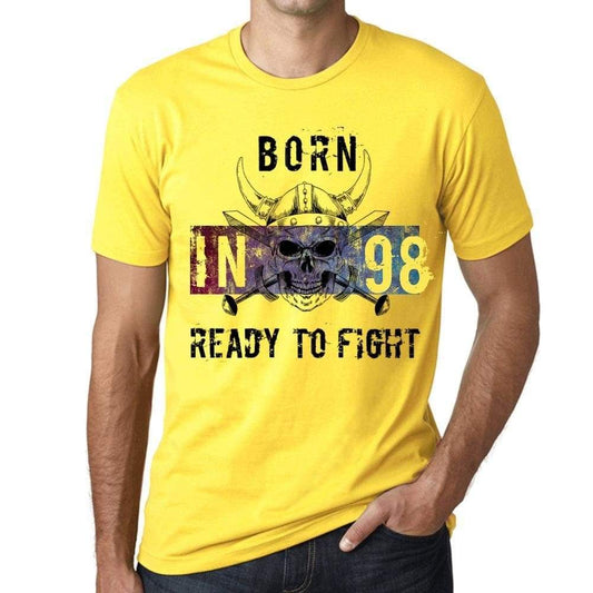 98 Ready To Fight Mens T-Shirt Yellow Birthday Gift 00391 - Yellow / Xs - Casual