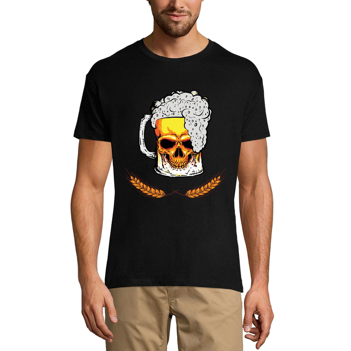 ULTRABASIC Herren T-Shirt Bierschädel – Lustiges Bierliebhaber-Trink-T-Shirt