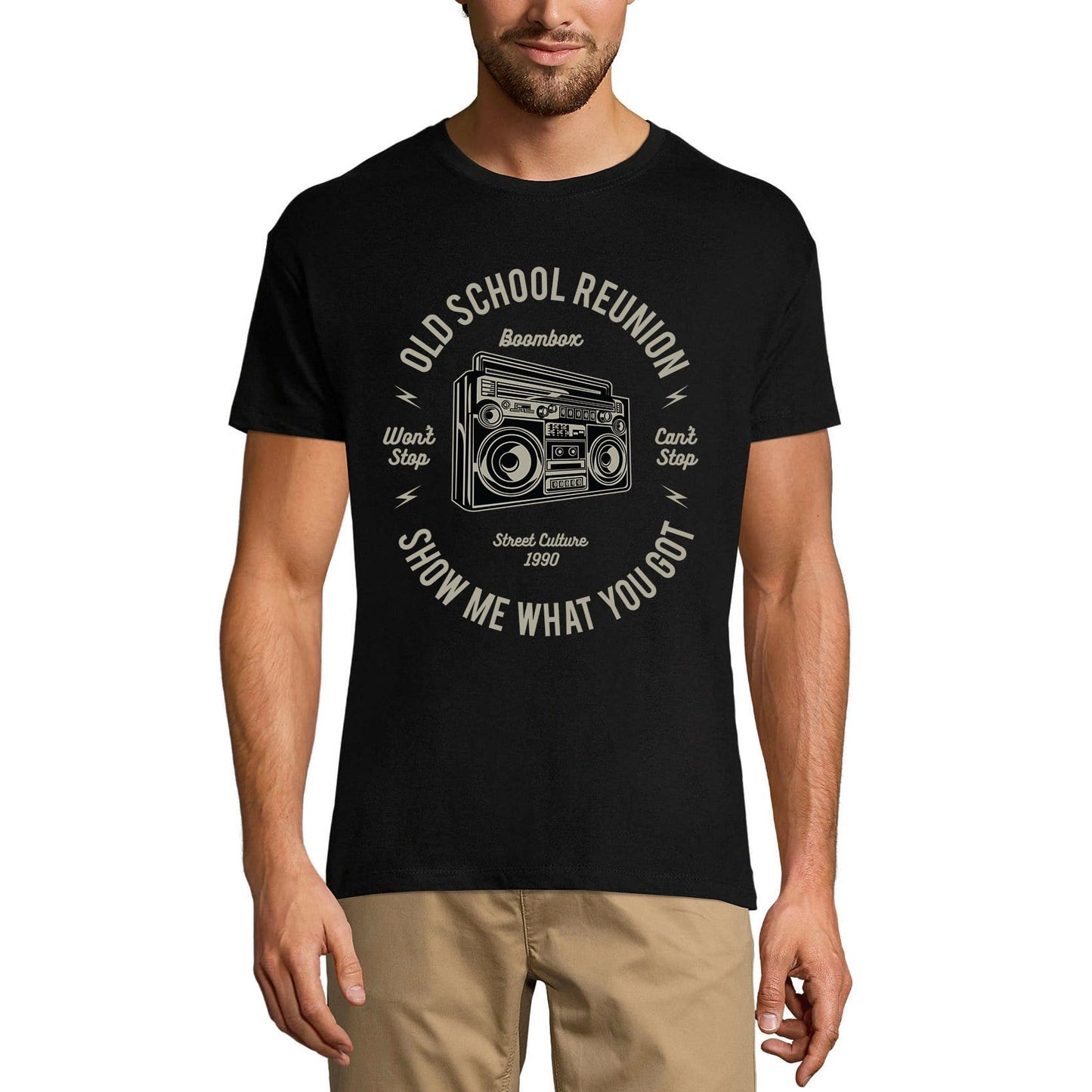 ULTRABASIC Herren-Musik-T-Shirt Boombox Old School Reunion – Vintage-Shirt für Männer