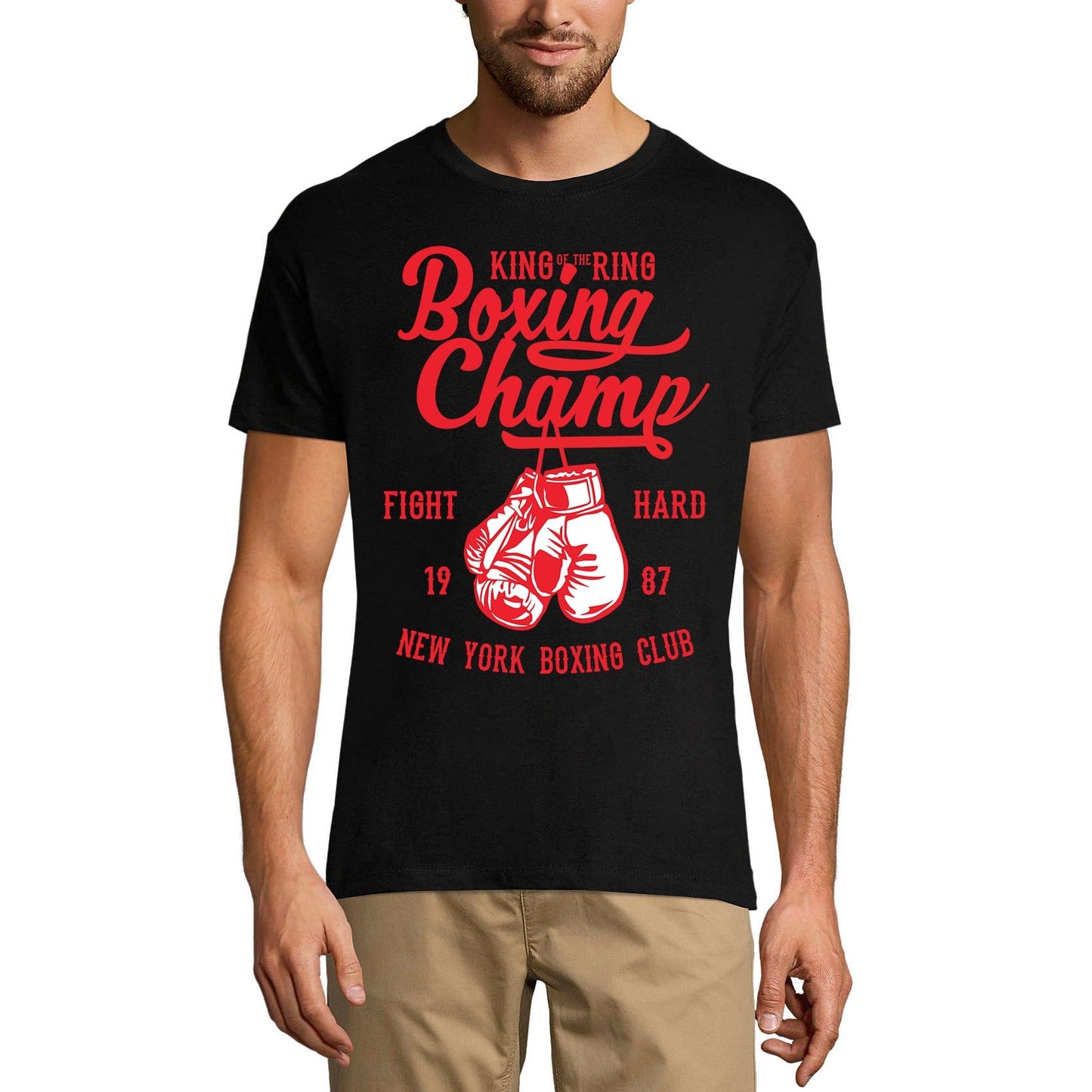 ULTRABASIC Men's T-Shirt King of the Ring - Boxing Champ Since 1987 New York Shirt