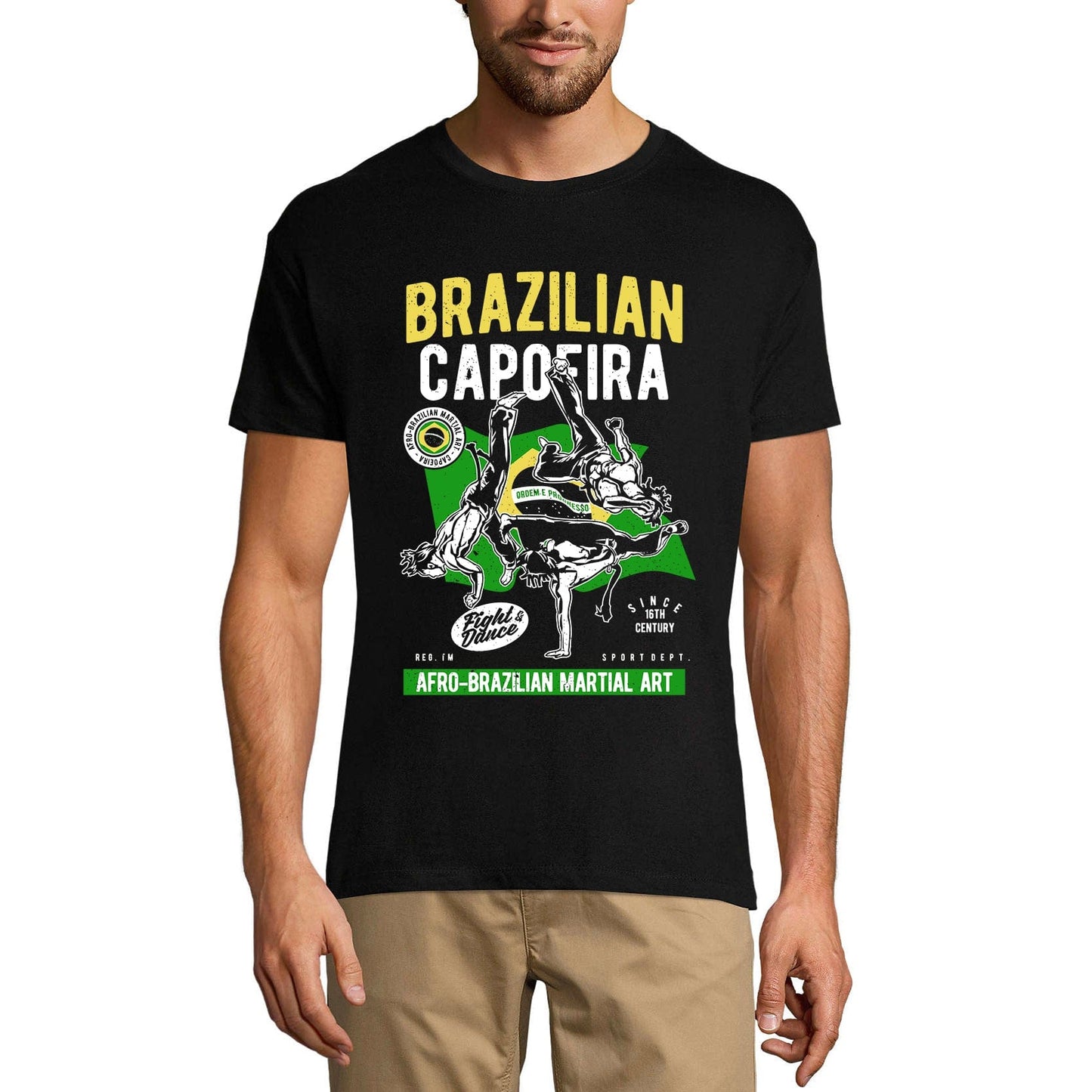 ULTRABASIC Herren T-Shirt Brasilianisches Capoeira – Kampf- und Tanz-Afro-brasilianisches Kampfkunst-T-Shirt