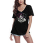 ULTRABASIC Women's V-Neck T-Shirt Buddha Playing Guitar - Music Lover Spiritual Meditation Tee Shirt