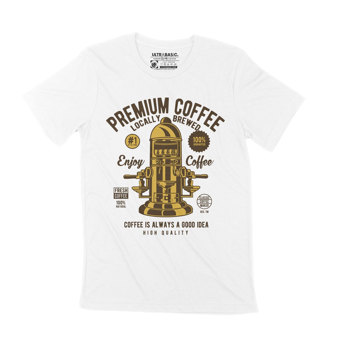 ULTRABASIC Men's T-Shirt Coffee is Always a Good Idea - Vintage Shirt for Men