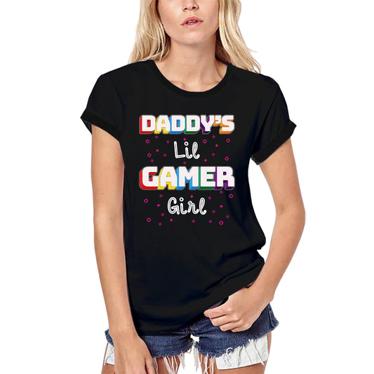 ULTRABASIC Damen-Bio-Gaming-T-Shirt Daddy's Lil Gamer Girl – lustiges Videospiel-T-Shirt