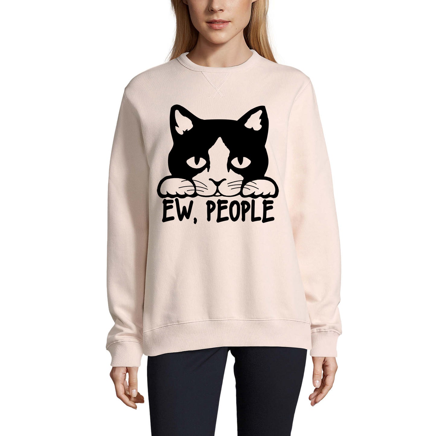ULTRABASIC Damen-Sweatshirt Ew, People – Lustiger Katzen-Kitty-Liebhaber-Pullover