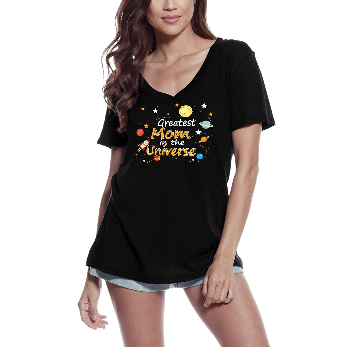 ULTRABASIC T-Shirt Femme La Plus Grande Maman de l'Univers - Tee Shirt Manches Courtes Tops