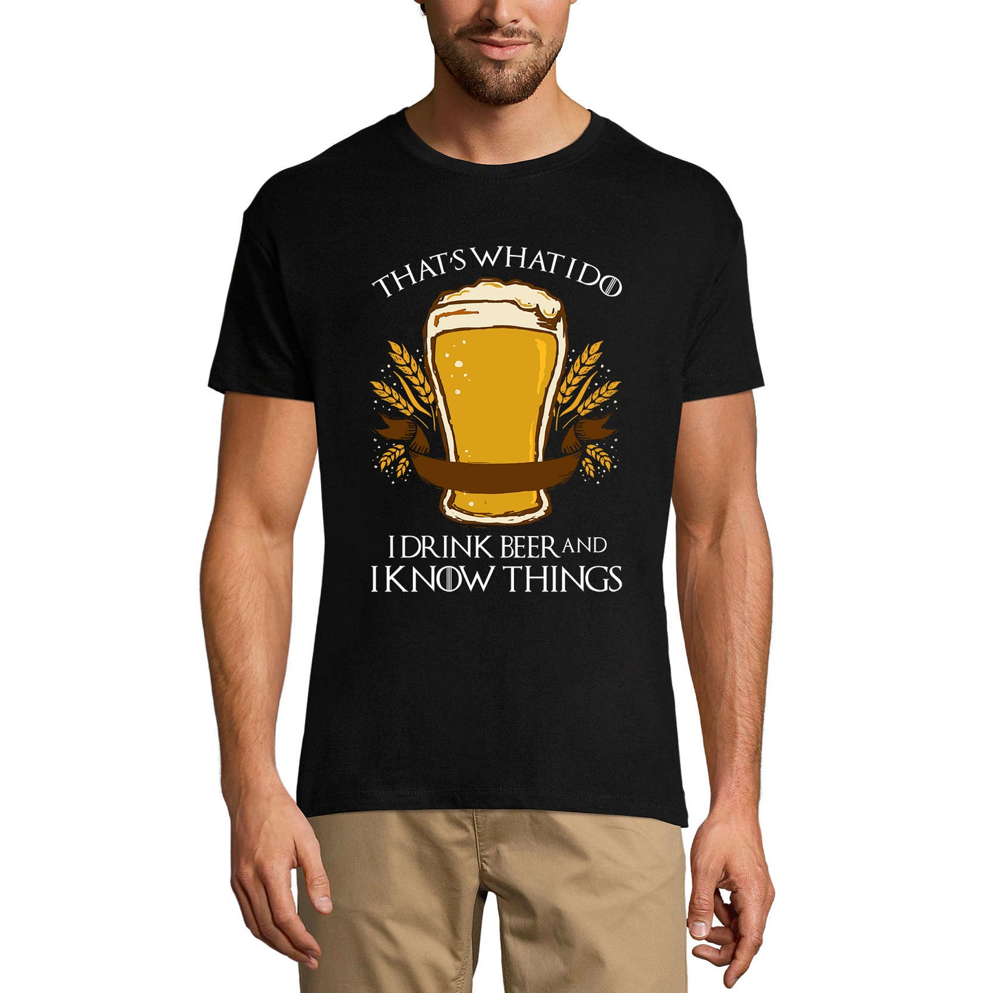 ULTRABASIC Men's T-Shirt That's What I Do I Drink Beer and I Know Things - Beer Lover Tee Shirt