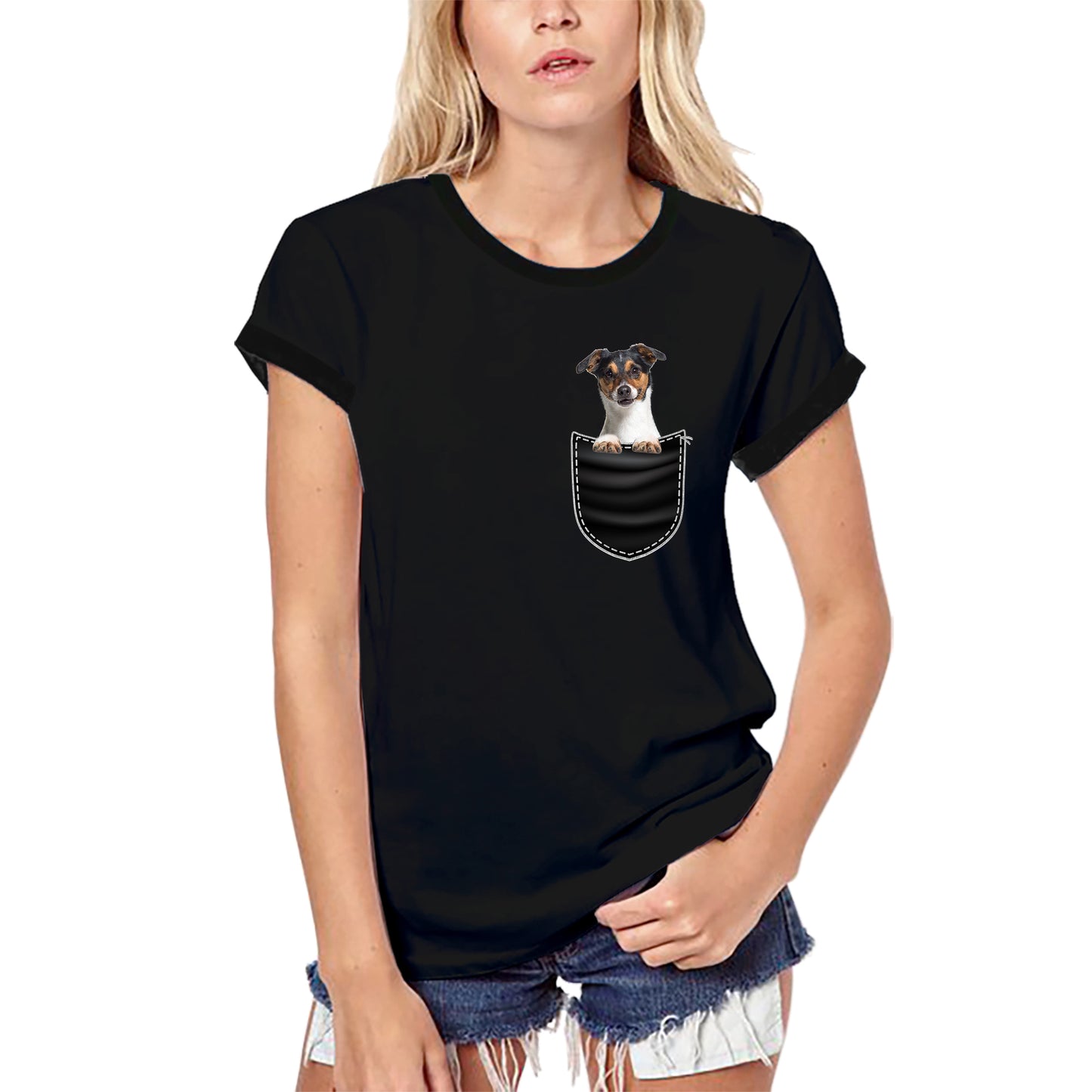 ULTRABASIC Women's T-Shirt Jack Russell Terrier - Cute Dog In Your Pocket