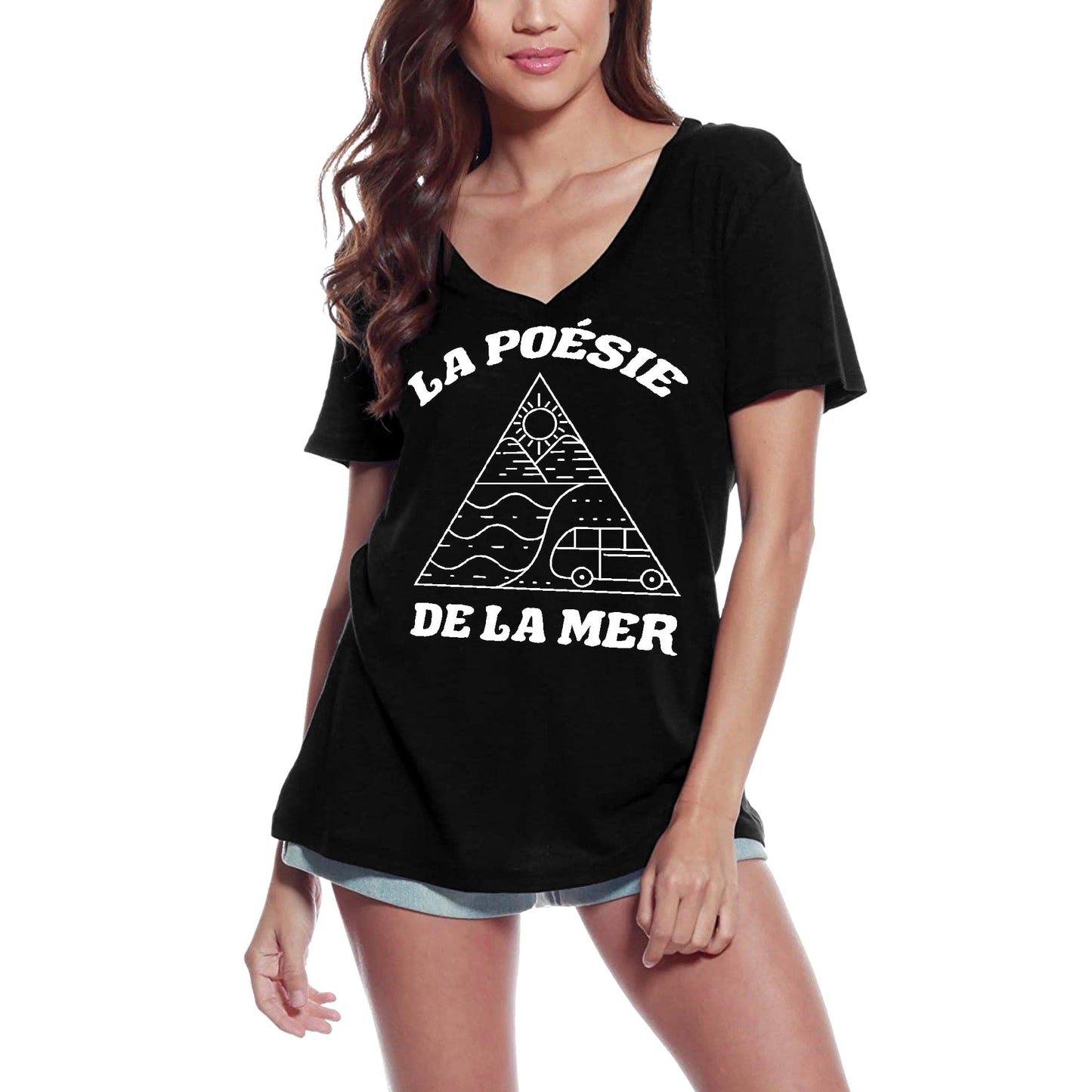 ULTRABASIC T-Shirt Bio Femme La Poésie de la Mer - L'art de la nature
 