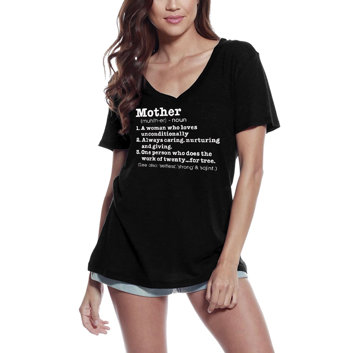 ULTRABASIC T-shirt fantaisie pour femme Définition de la mère – T-shirt à manches courtes
