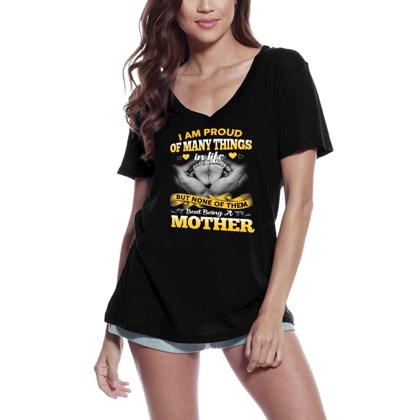 ULTRABASIC Damen-T-Shirt Ich bin auf viele Dinge im Leben stolz, aber keines davon ist besser als Mutter zu sein