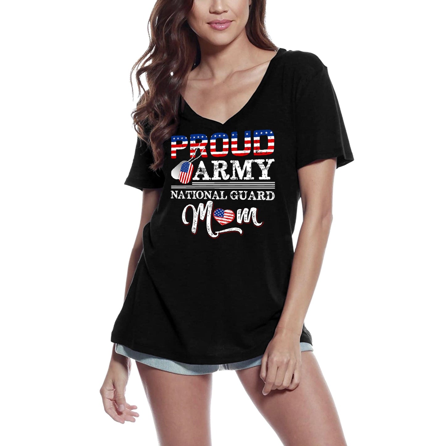 T-Shirt ULTRABASIC pour femmes, fière maman de la garde nationale de l'armée, T-Shirt mère patriotique américaine