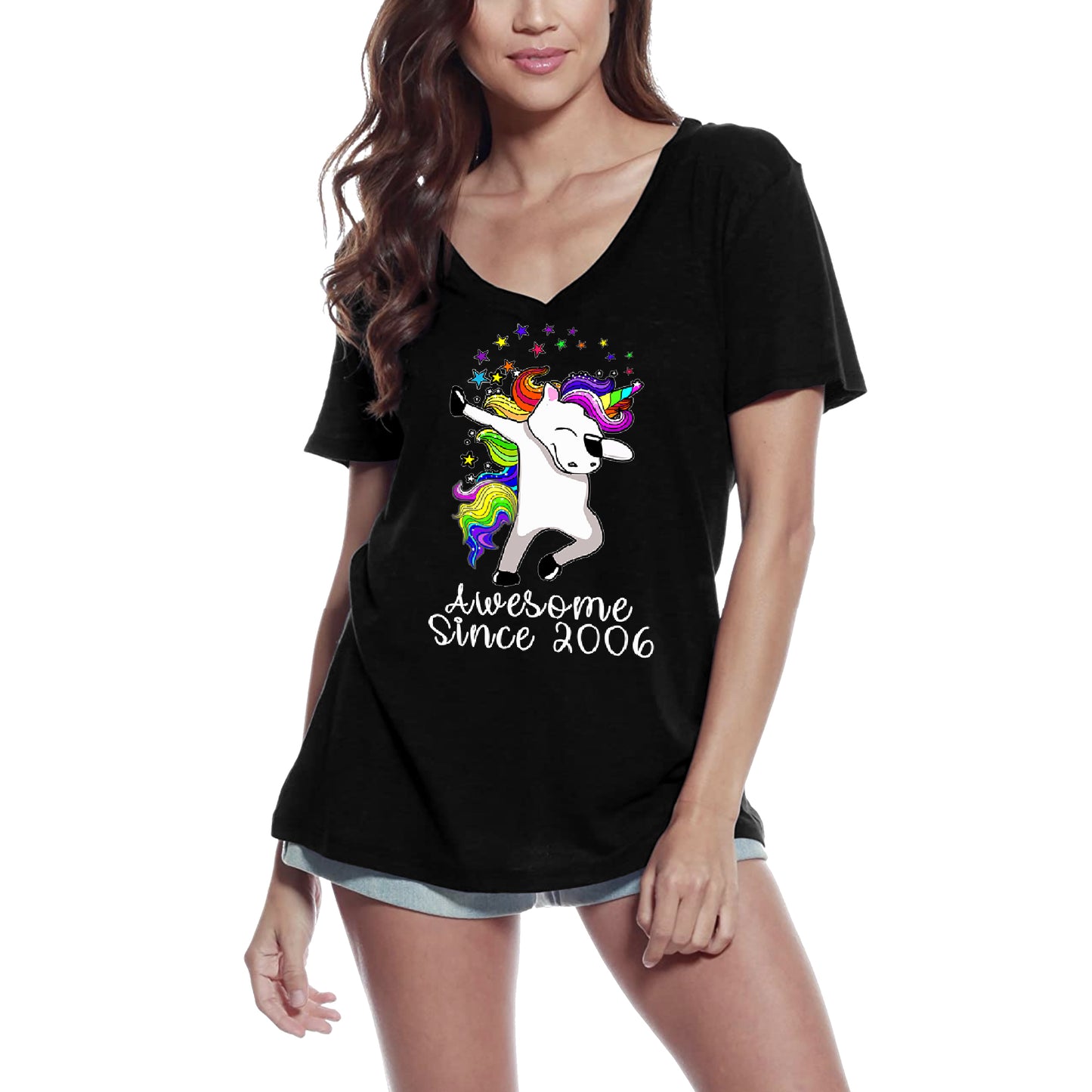 T-Shirt femme ULTRABASIC génial depuis 2006 Unicorn Dab - T-Shirt cadeau 14e anniversaire