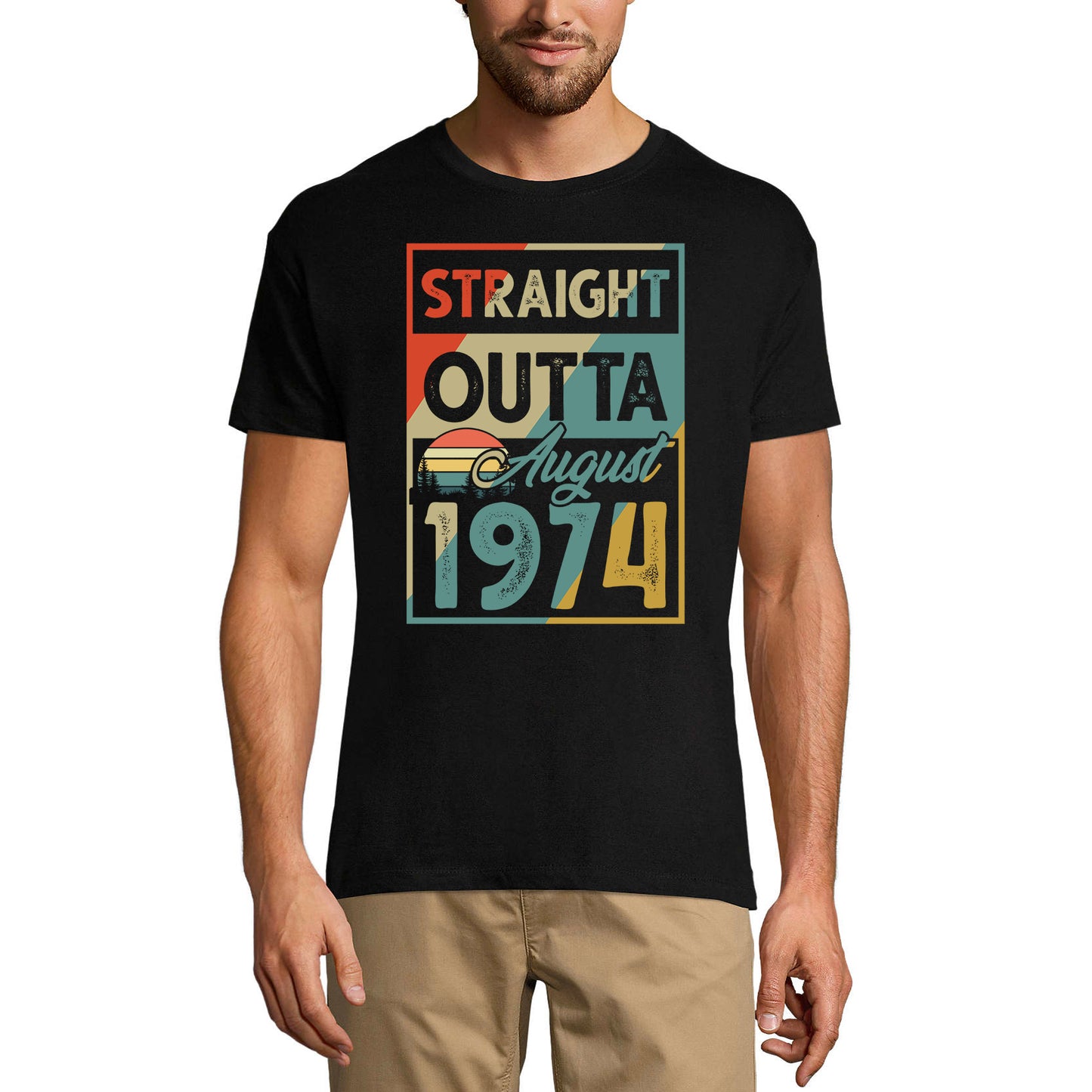 ULTRABASIC Herren T-Shirt Straight Outta August 1974 – Vintage 47. Geburtstagsgeschenk T-Shirt