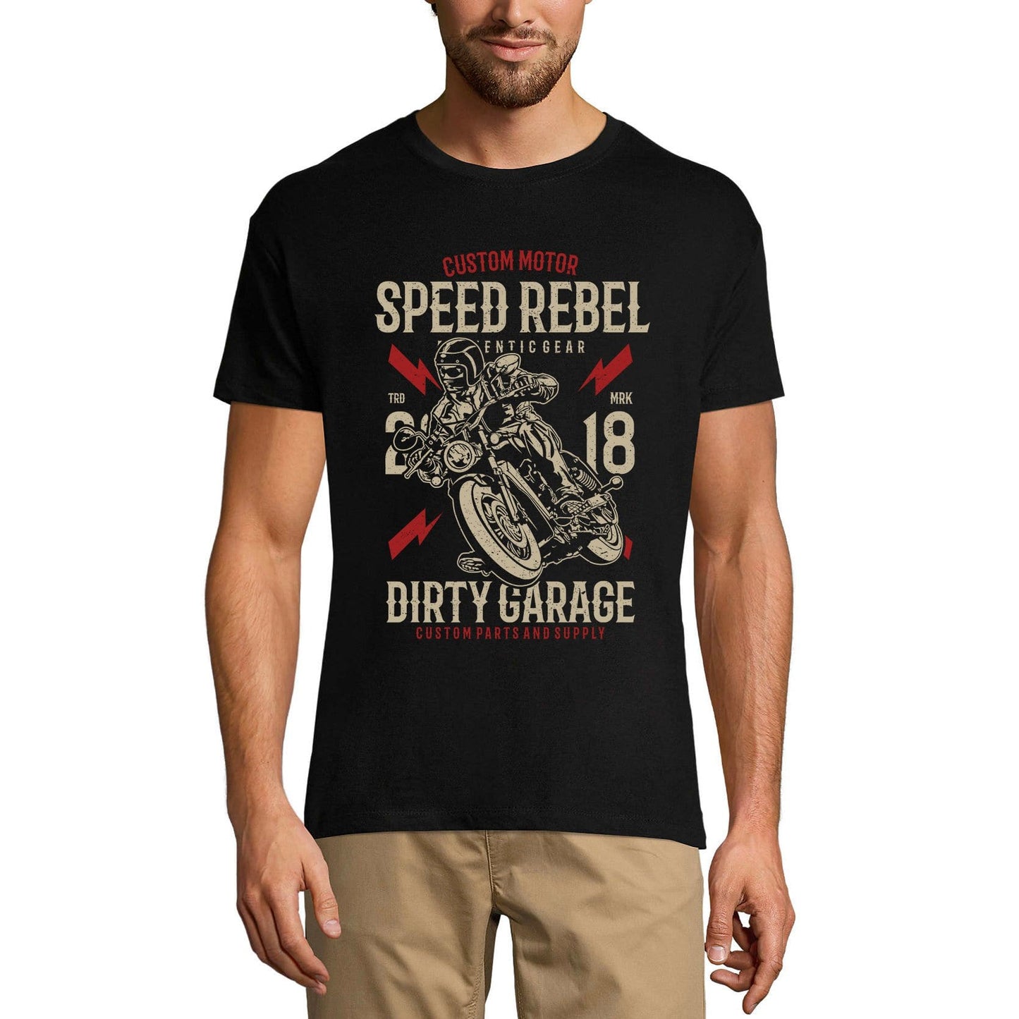 ULTRABASIC Men's T-Shirt Speed Rebel - Dirty Garage Motorcycle 2018 Tee Shirt