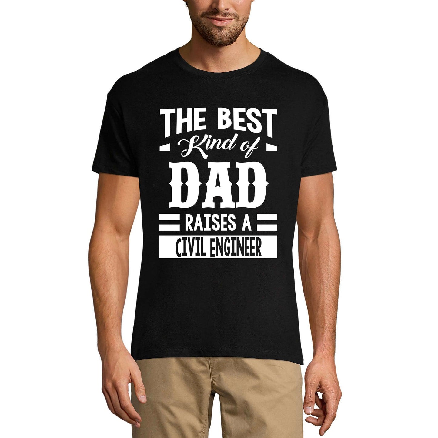 ULTRABASIC Herren-Grafik-T-Shirt „Vater erzieht einen Bauingenieur“.