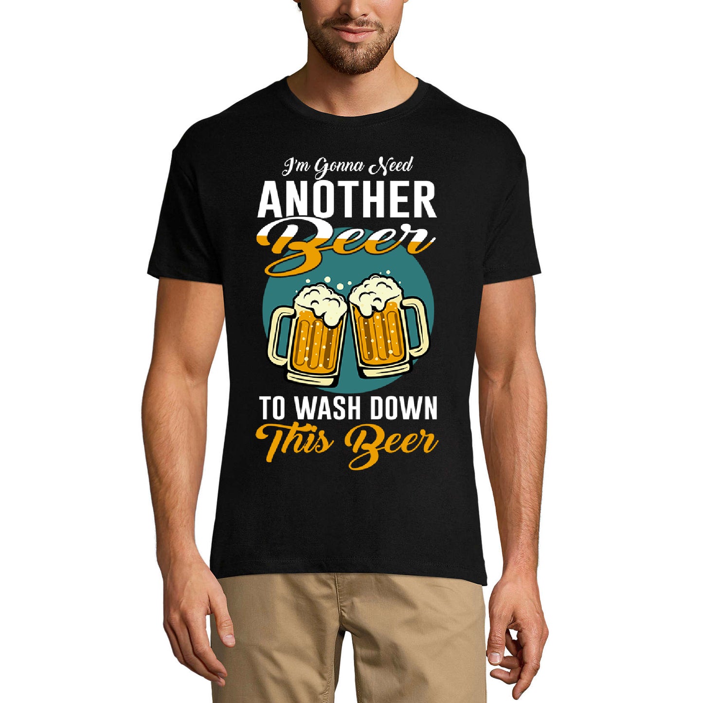 ULTRABASIC Herren-Humor-T-Shirt „I'm Gonna Need Another Beer to Wash Down This Beer“ – T-Shirt mit lustigem Spruch