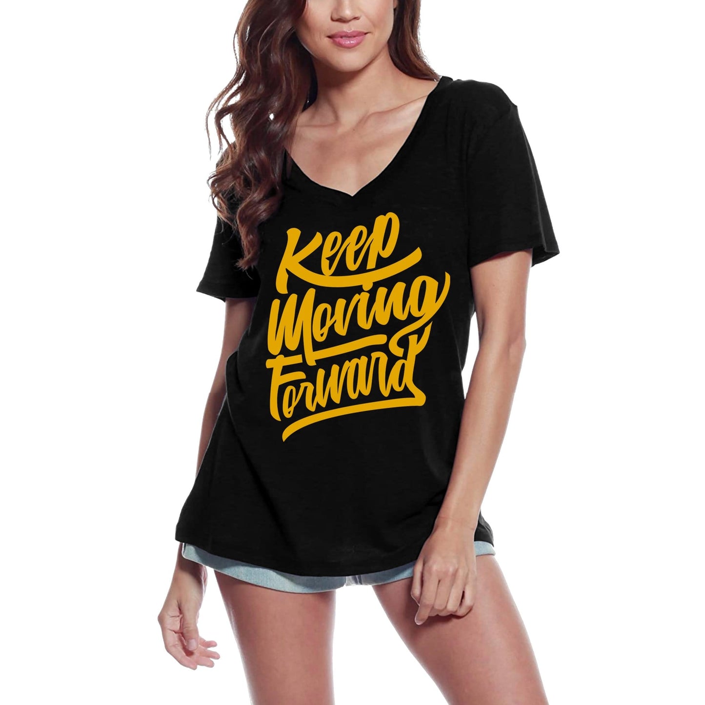 T-shirt ULTRABASIC pour femmes Keep Moving Forward - Slogan de motivation inspirant
