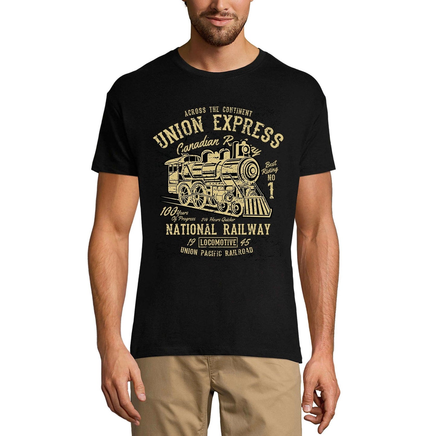 ULTRABASIC Herren-Grafik-T-Shirt Union Express – National Railway Locomotive 1945