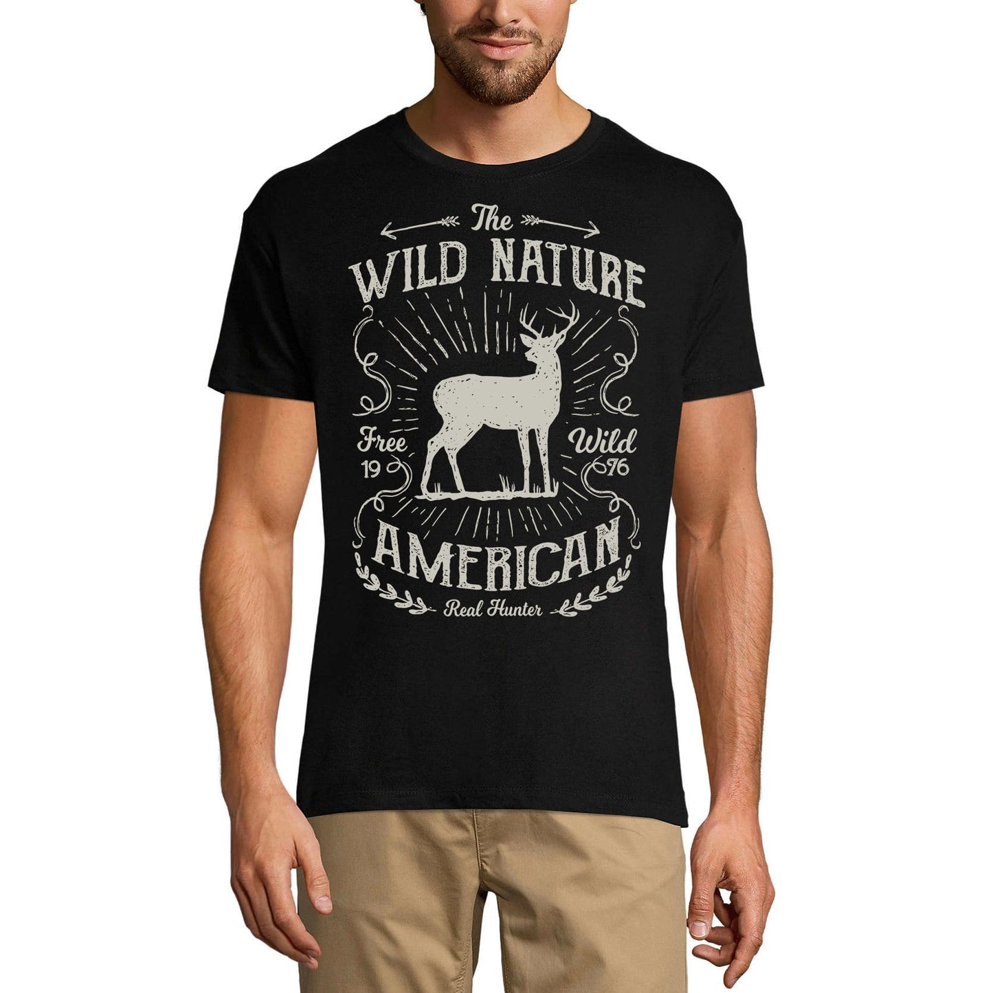 ULTRABASIC Men's Graphic T-Shirt Wild Nature - American Real Hunter - Vintage Shirt