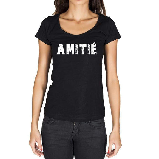Amitié French Dictionary Womens Short Sleeve Round Neck T-Shirt 00010 - Casual