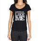 Animal Like Me Black Womens Short Sleeve Round Neck T-Shirt 00054 - Black / Xs - Casual