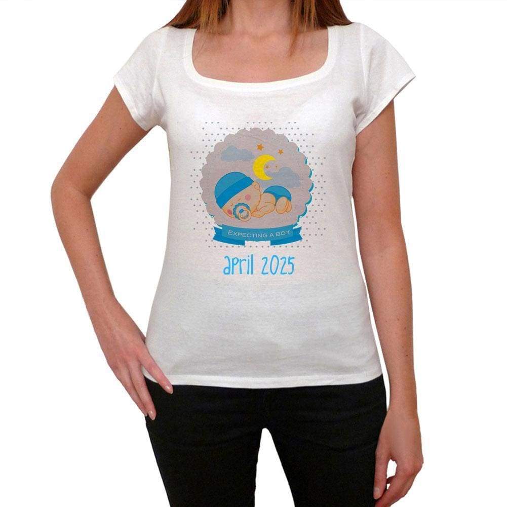 April 2025 Womens Short Sleeve Round Neck T-Shirt - Casual