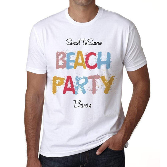 Baras Beach Party White Mens Short Sleeve Round Neck T-Shirt 00279 - White / S - Casual