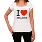 Bellaire I Love Citys White Womens Short Sleeve Round Neck T-Shirt 00012 - White / Xs - Casual
