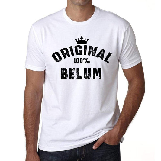 Belum 100% German City White Mens Short Sleeve Round Neck T-Shirt 00001 - Casual