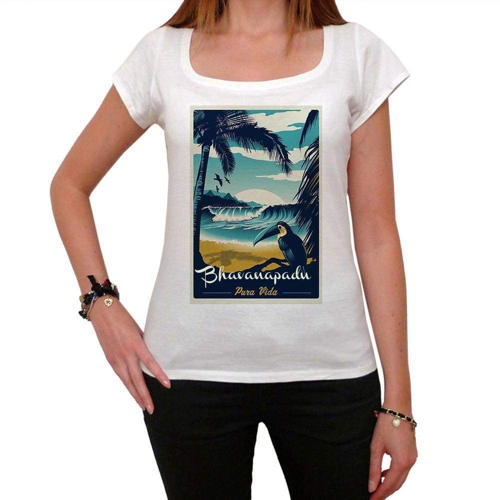 Bhavanapadu Pura Vida Beach Name White Womens Short Sleeve Round Neck T-Shirt 00297 - White / Xs - Casual