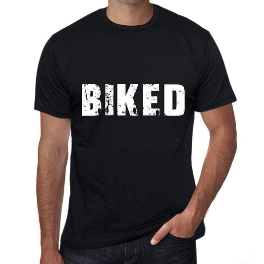 Biked Mens Retro T Shirt Black Birthday Gift 00553 - Black / Xs - Casual
