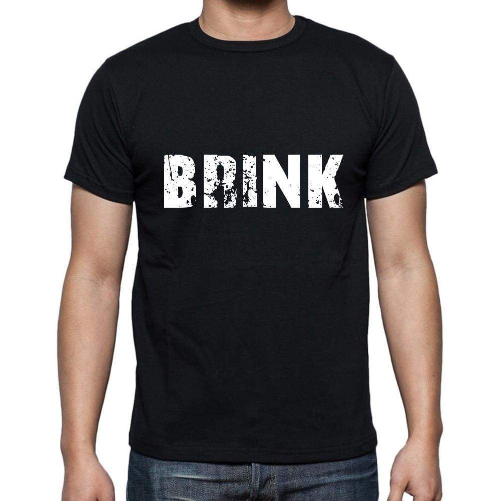 Brink Mens Short Sleeve Round Neck T-Shirt 5 Letters Black Word 00006 - Casual